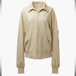 🟣 WeWoreWhat Twill Bomber Jacket